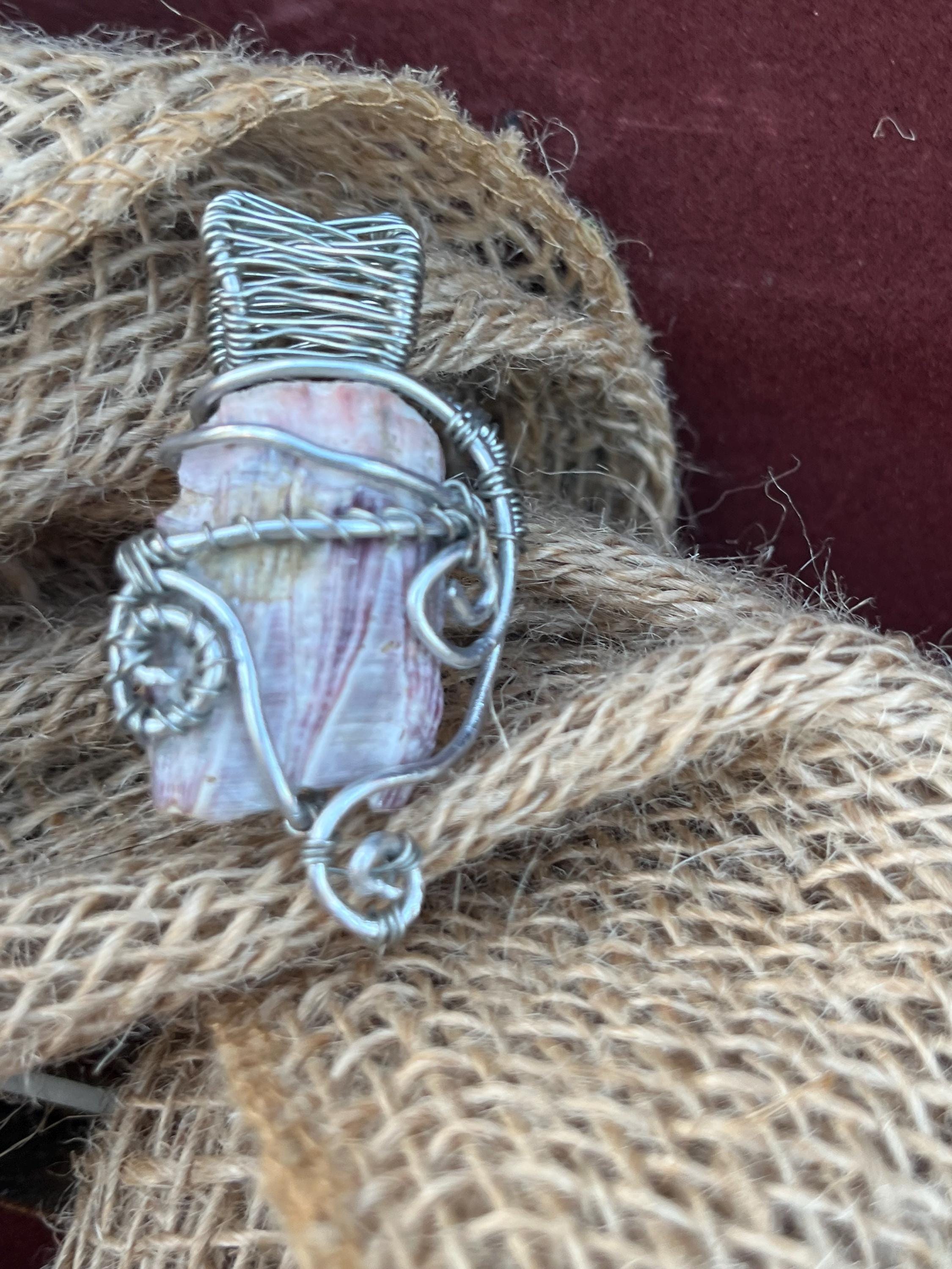 Coral Fragment Necklace, Wire Wrapped Coral, One of a Kind Purple Coral Jewelry, Ocean Accessories for Her, Mermaid Core Pendant