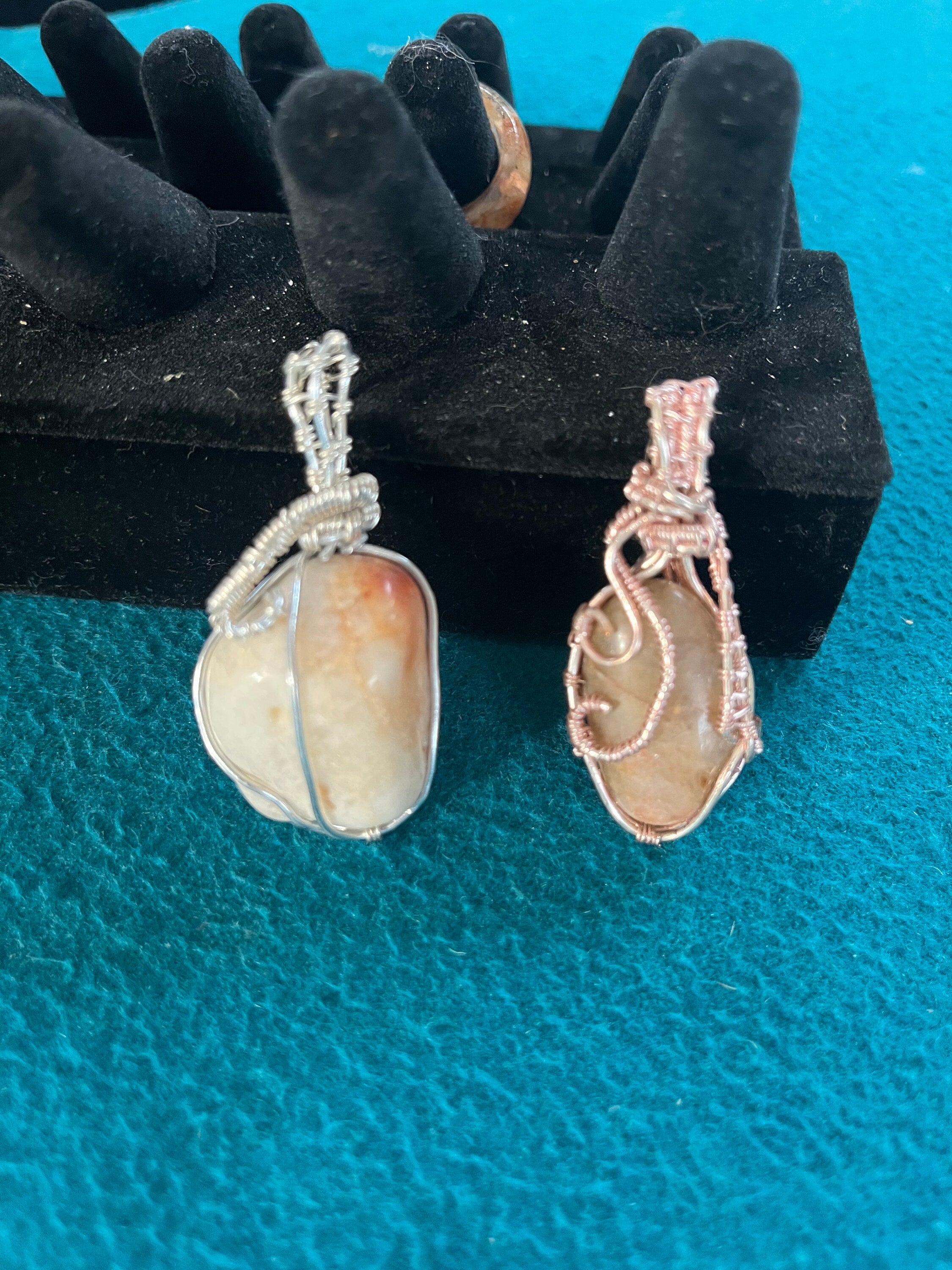 Tumbled Stone Wire Wrapped Pendants, Wire Wrapped Stone Necklace, Statement Piece Jewelry, Natural Jewelry