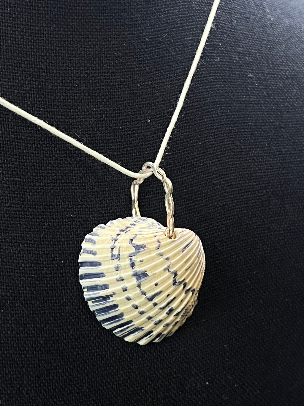 Hand Drawn Shell Pendant Necklace | Indigo Blue Coastal Jewelry