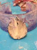 Thistle Resin Bracelet | Thistle & Twilight Bangle | Purple Resin and Thistle Florets