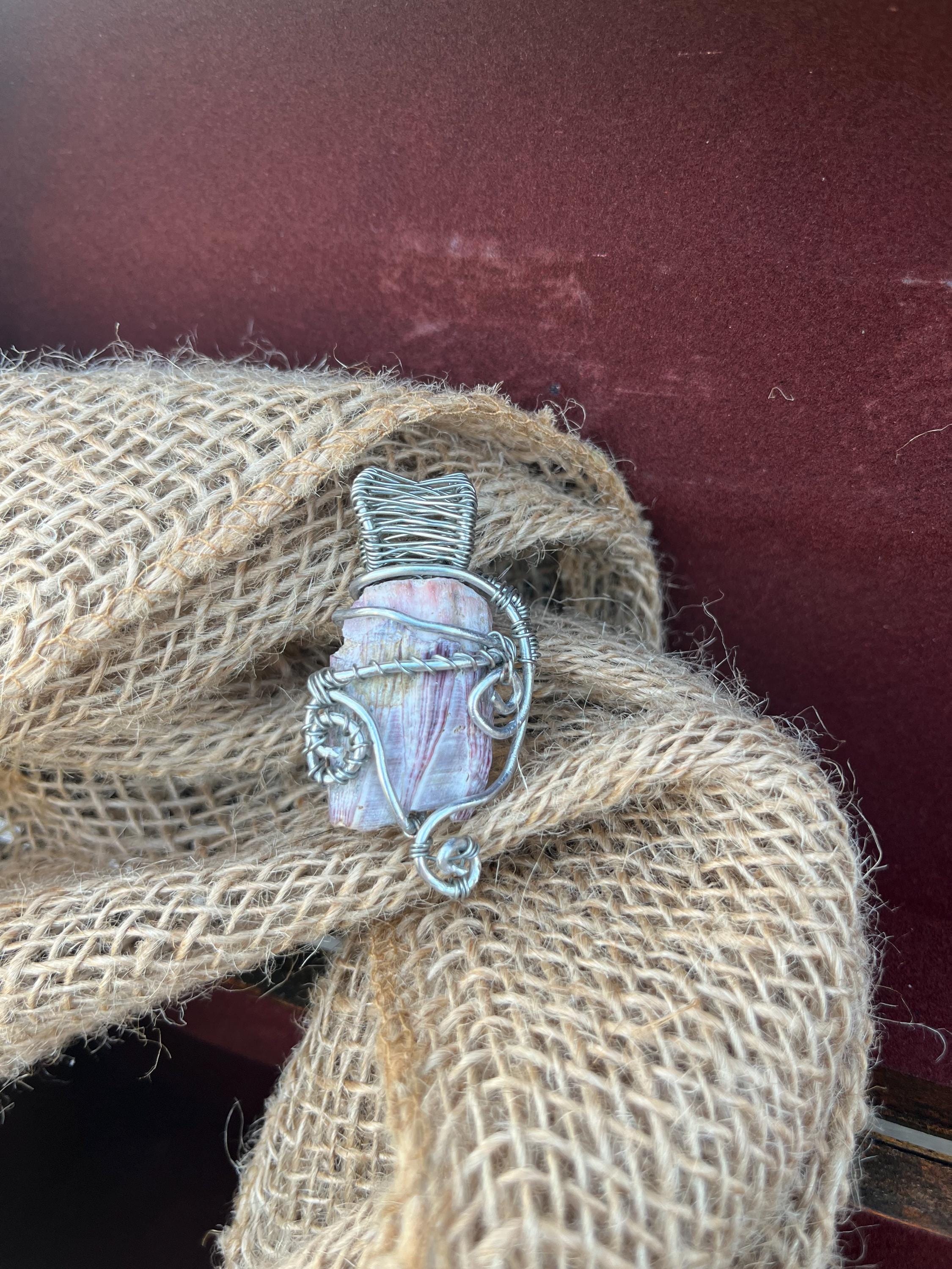 Coral Fragment Necklace, Wire Wrapped Coral, One of a Kind Purple Coral Jewelry, Ocean Accessories for Her, Mermaid Core Pendant