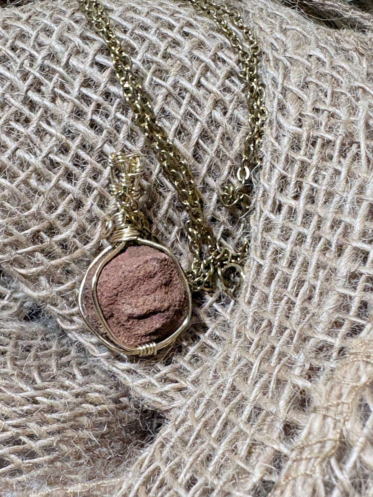 Rose Rock | Gold Wire Wrapped Necklace | Oklahoma Inspired Jewelry