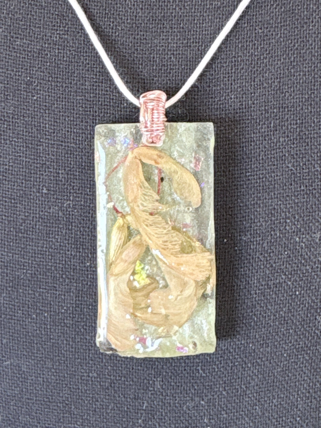 Green Helicopter Seeds in Resin Pendant | Woodland Wings Necklace