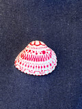 Decorated Shell Necklace | Hand Drawn Red Seashell Pendant