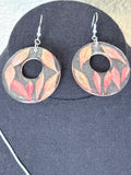 Falling Leaf Earrings | Red Leaves in Resin Hoops