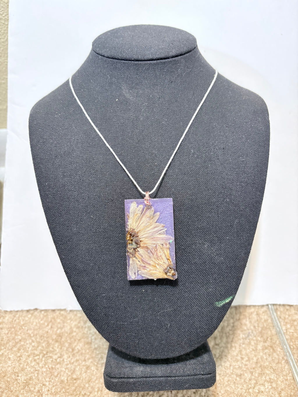 Pressed Flower Necklace in Purple | Lavender Echo