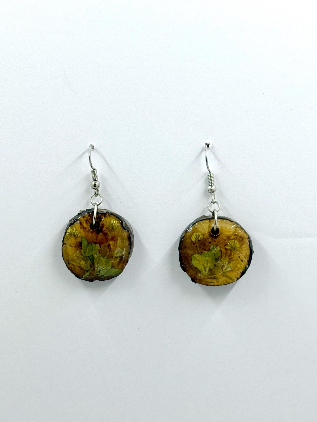 Flowery Matching Set, Young Cinquefoil Flower Earrings and Necklace, Botanical Jewelry