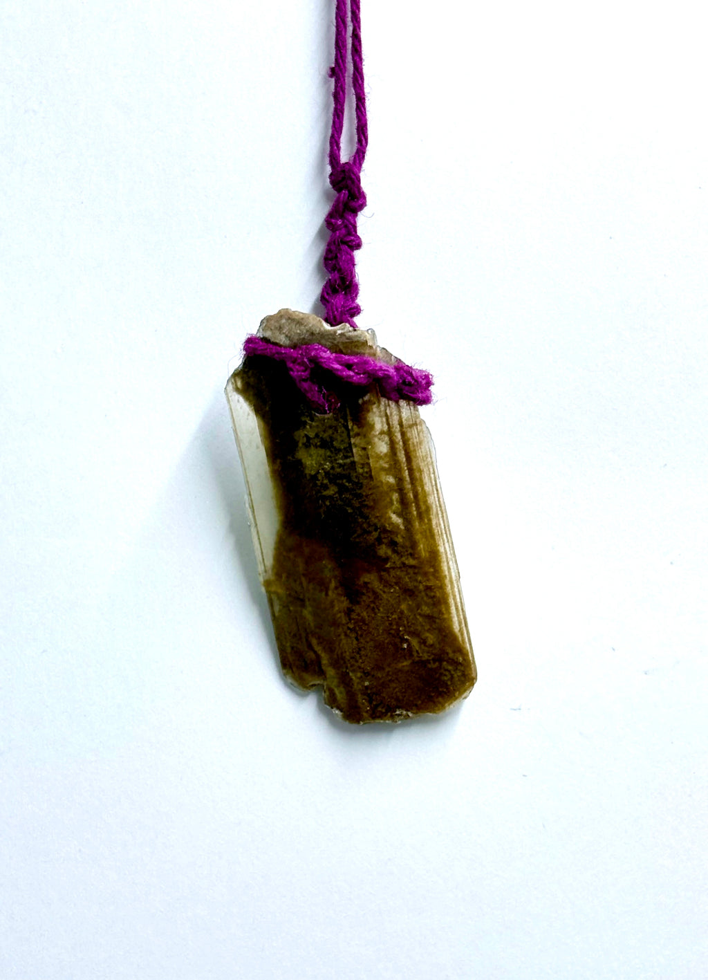 Hourglass Selenite | Fiber Wrapped Crystal Necklace | Statement Piece