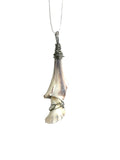 Shell pendant necklace on a white background