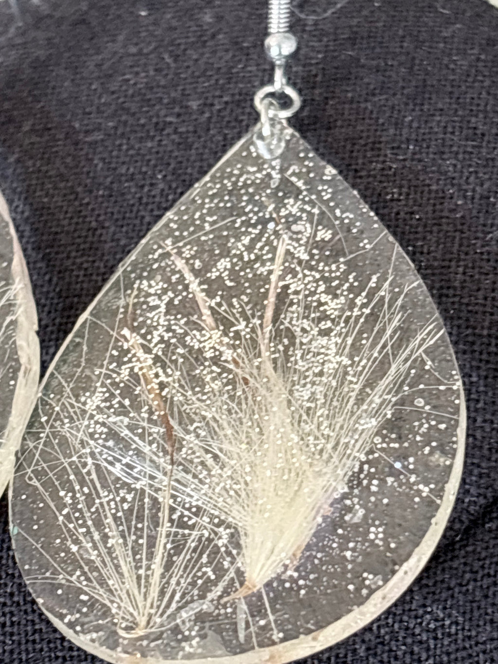 Thistle Floret Earrings | Wild Thistle Dangle Earrings | Botanicals in Resin