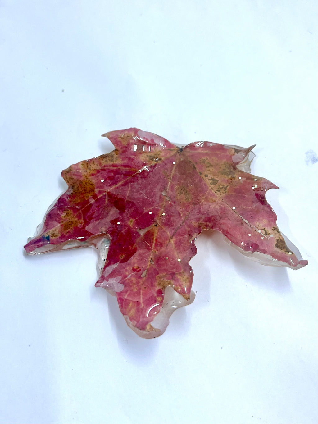 Maple Leaf Necklace | Blushing Maple Pendant in Resin