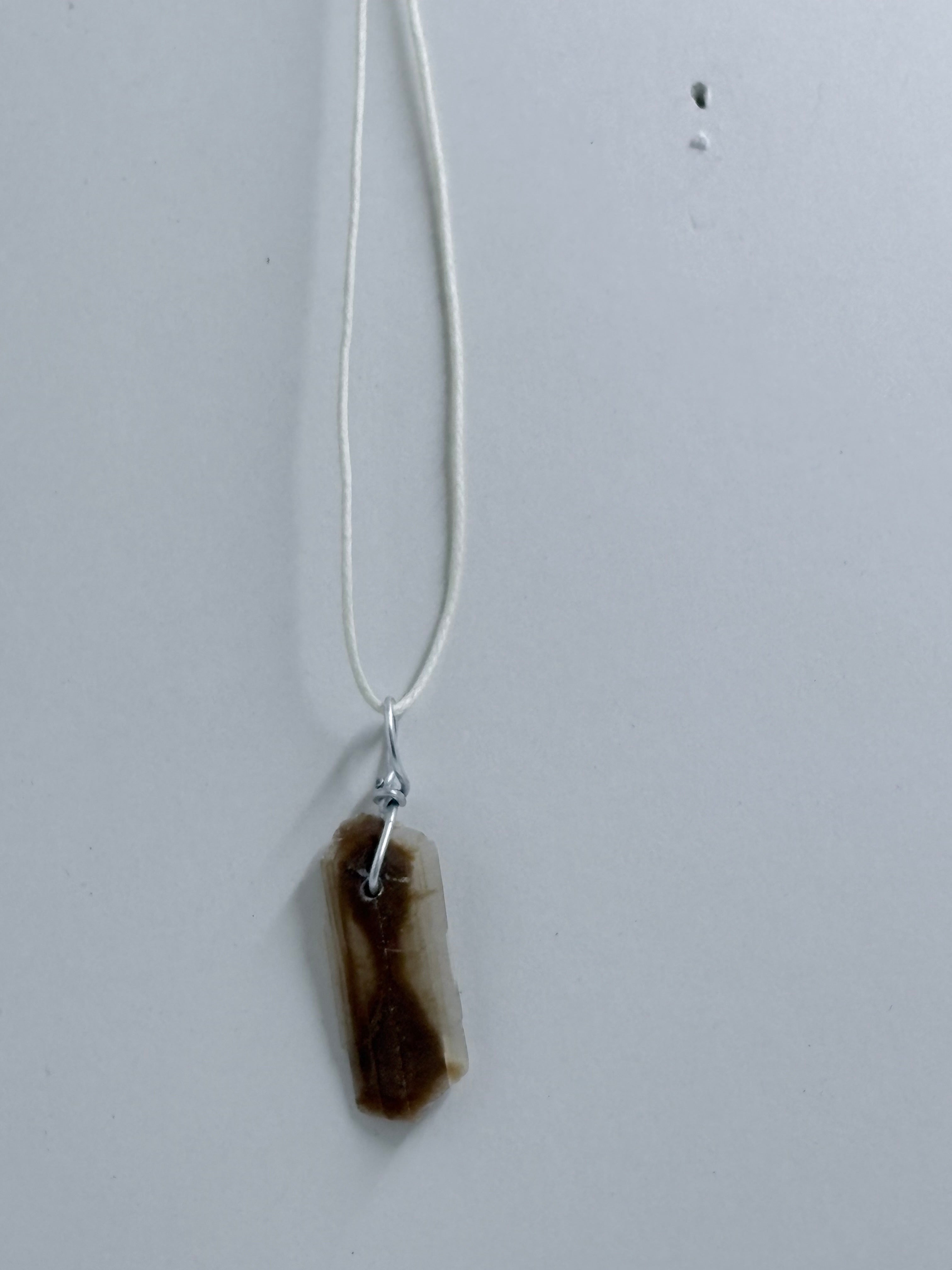 Hourglass Selenite | Wire Wrapped Crystal Necklace | Raw Natural Stone