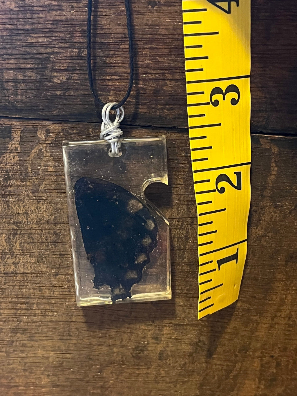 Butterfly Wing in Resin Necklace, Wing in Resin Pendant