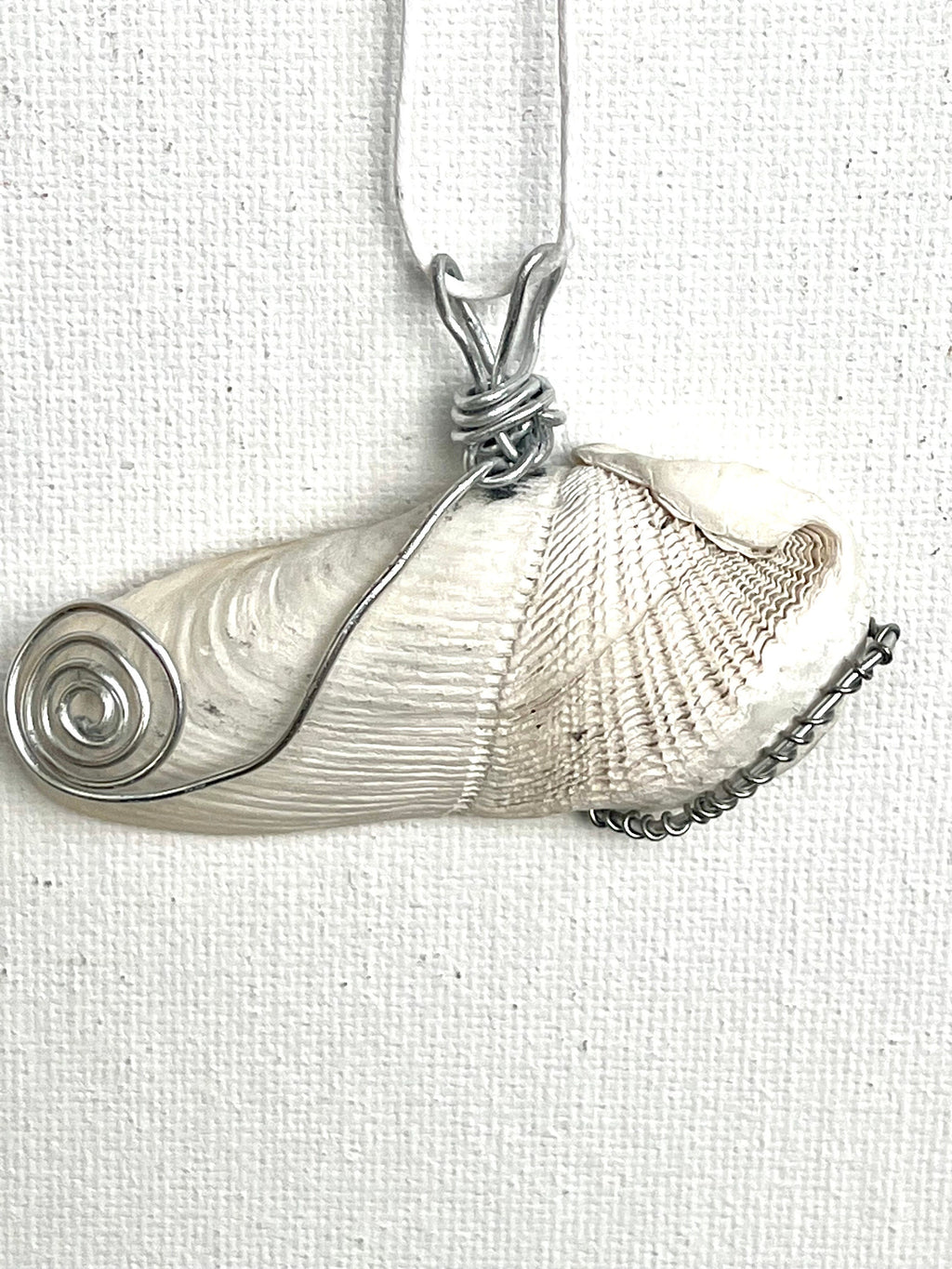 Dual Nature Shell Pendant | Split Tide Pattern Seashell Necklace