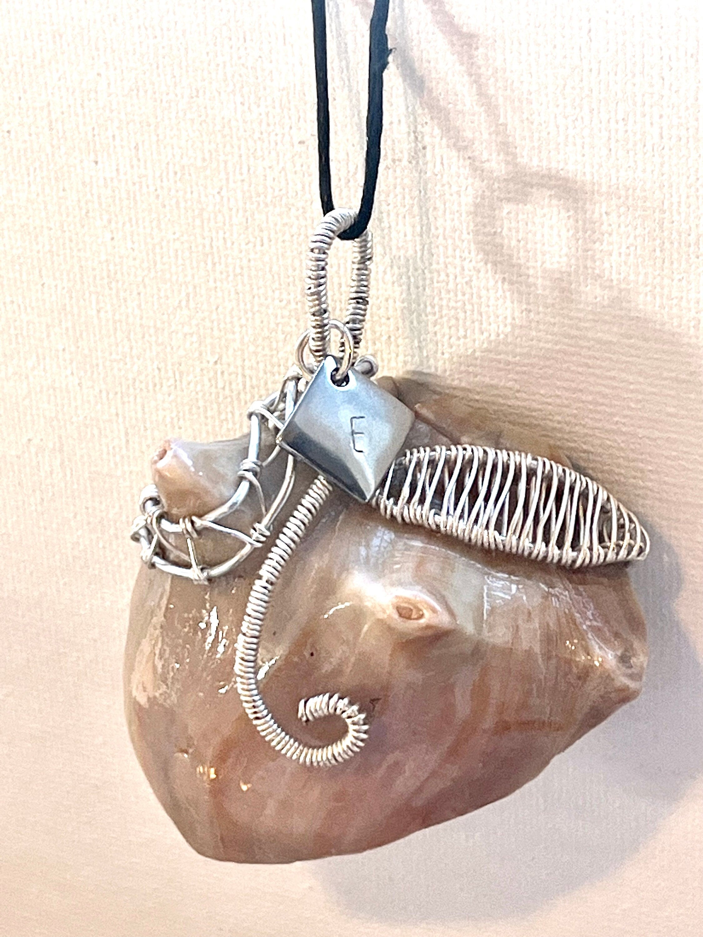 Wire Wrapped Shell Fragment Pendants, Ocean Inspired Jewelry, Gift for Beach Lover, Statement Necklace, Authentic Shells