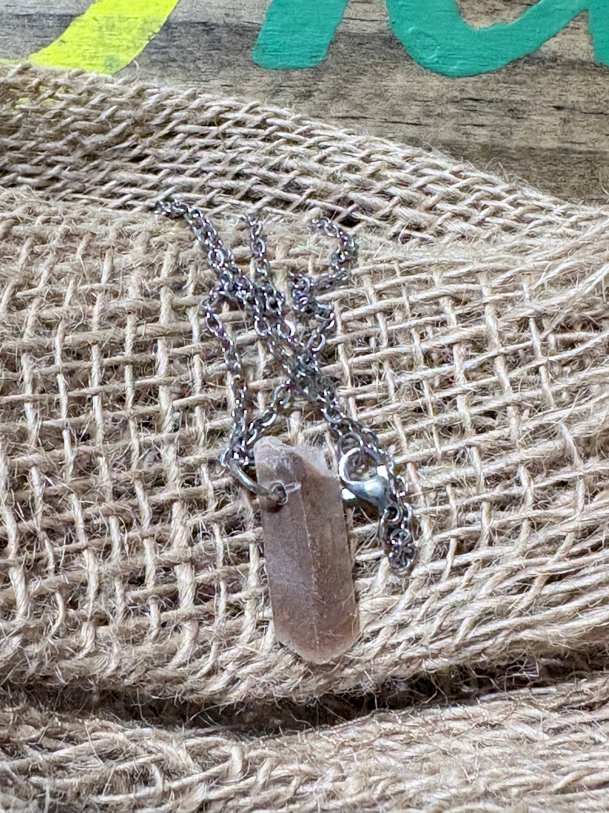 Hourglass Selenite | Crystal Necklace | Simple Silver Chain Pendant
