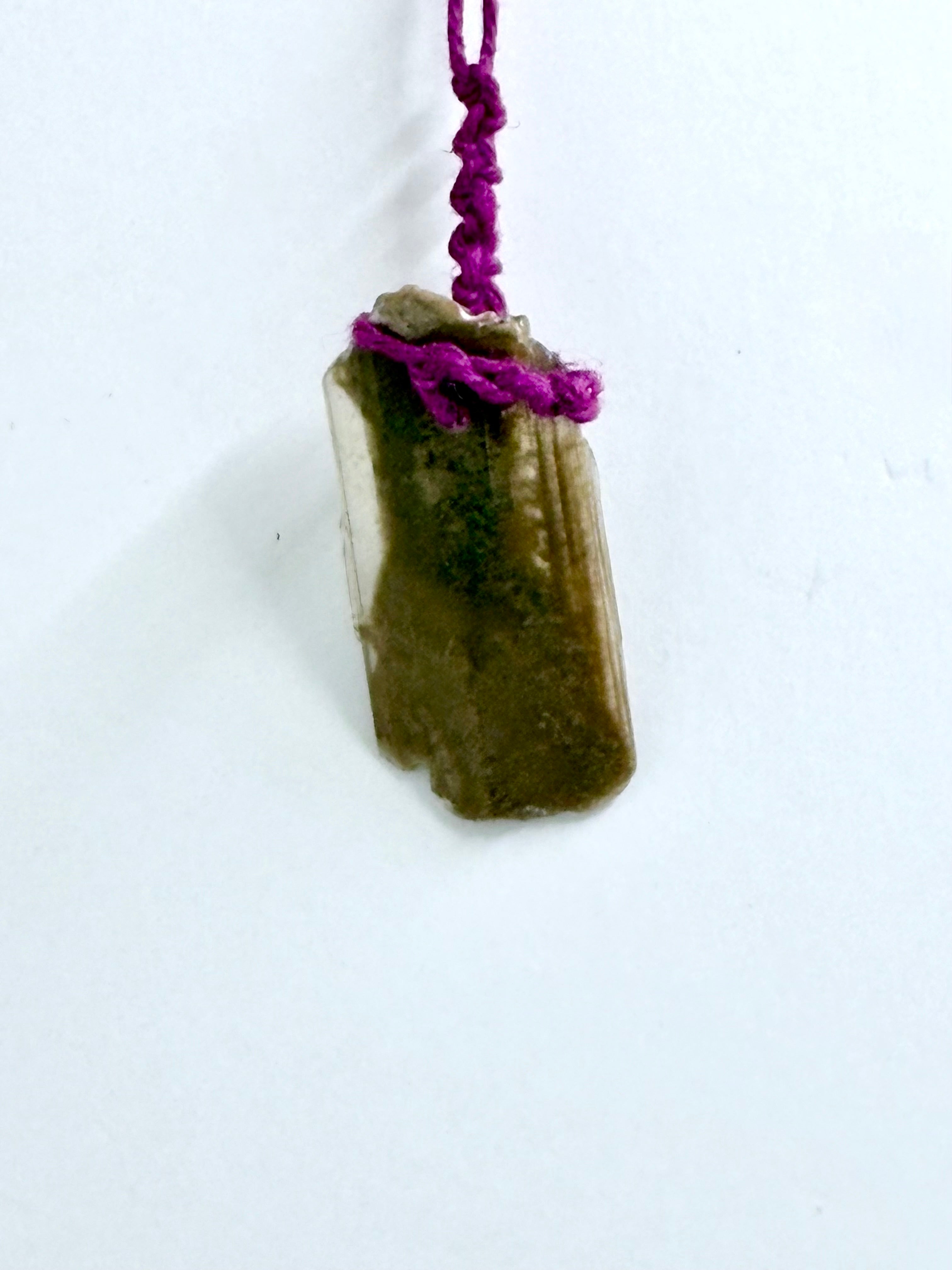 Hourglass Selenite | Fiber Wrapped Crystal Necklace | Statement Piece