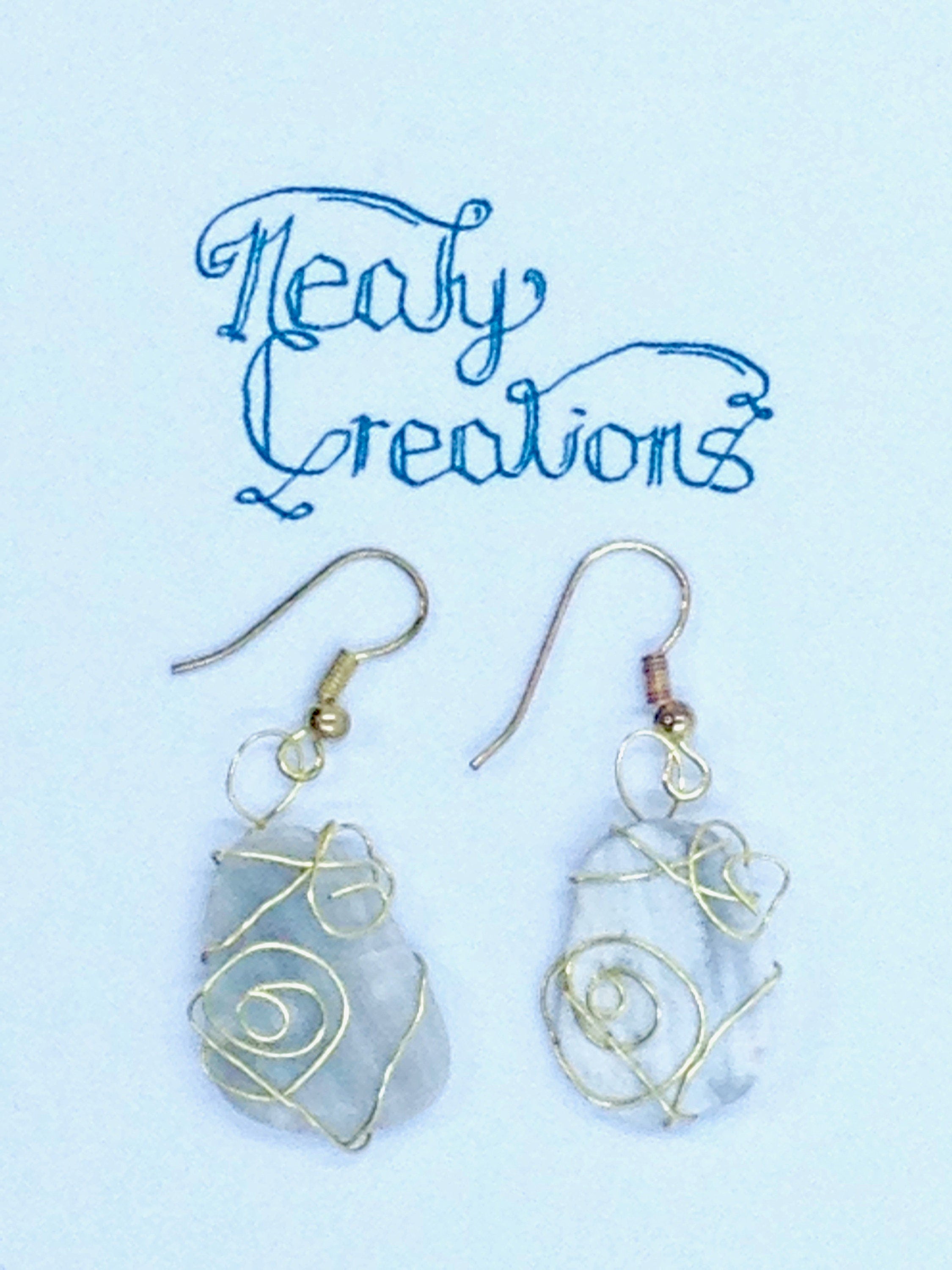 Gold Wire Wrapped Shell Earrings | Boho Coastal Jewelry | Beach Shell Statement Earrings