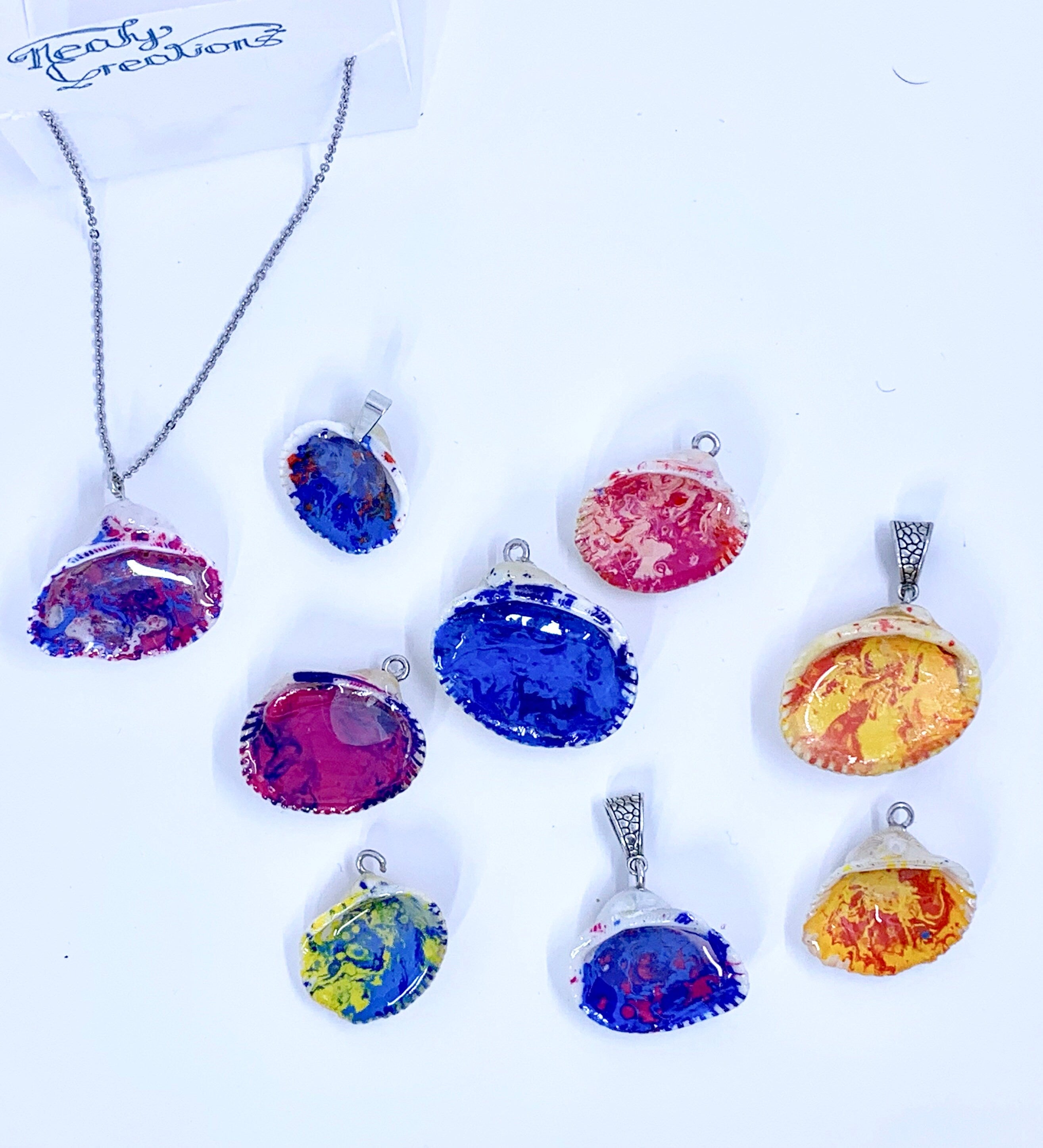 Seashell Pendant | Colorful Resin Shell Necklace