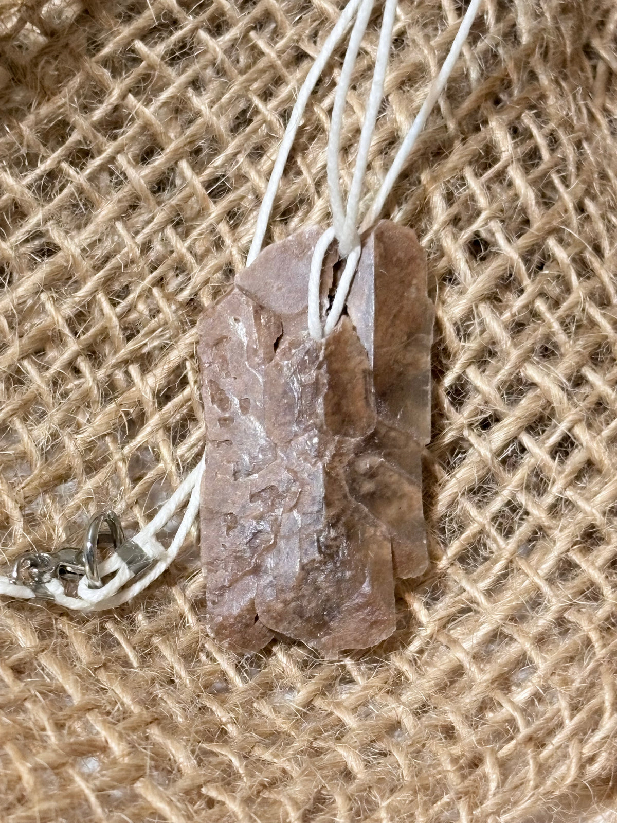 Double Hourglass Selenite | Raw Crystal Necklace | One of a Kind Stone