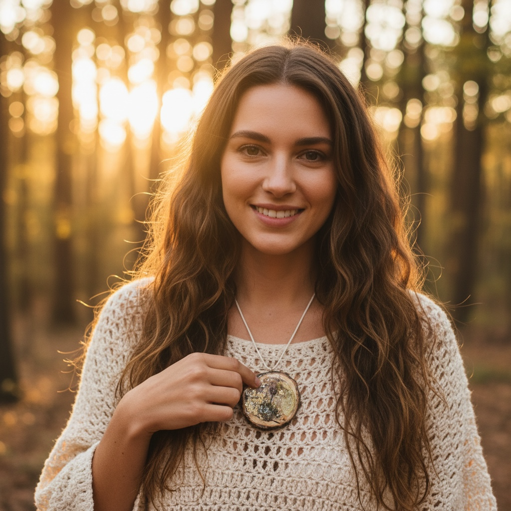 Woodland Keepsake Pendant | Real Botanicals and Wood Slice in Resin