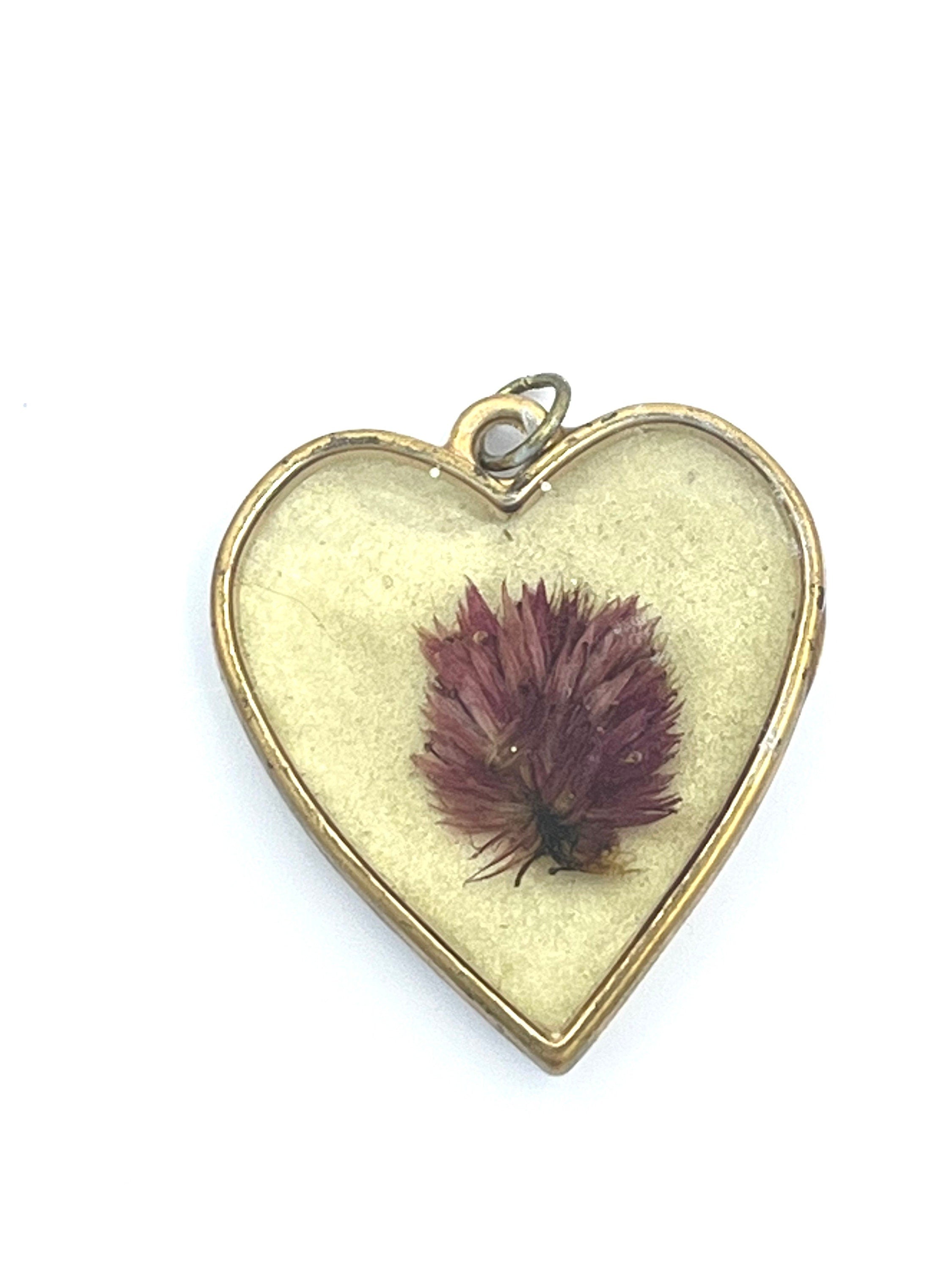 Pressed Flower Heart Necklace | Real Flower Resin Pendant | Romantic Nature Jewelry