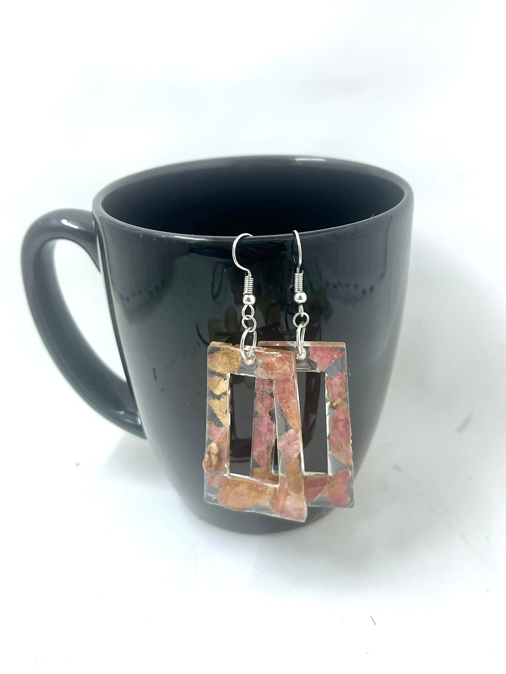 Red Leaf Resin Earrings | Lightweight Rectangular Maple Dangles