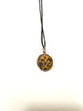 Wildflower Wood Slice Necklace | Wildflower Sunset Botanical Wood in Resin Pendant