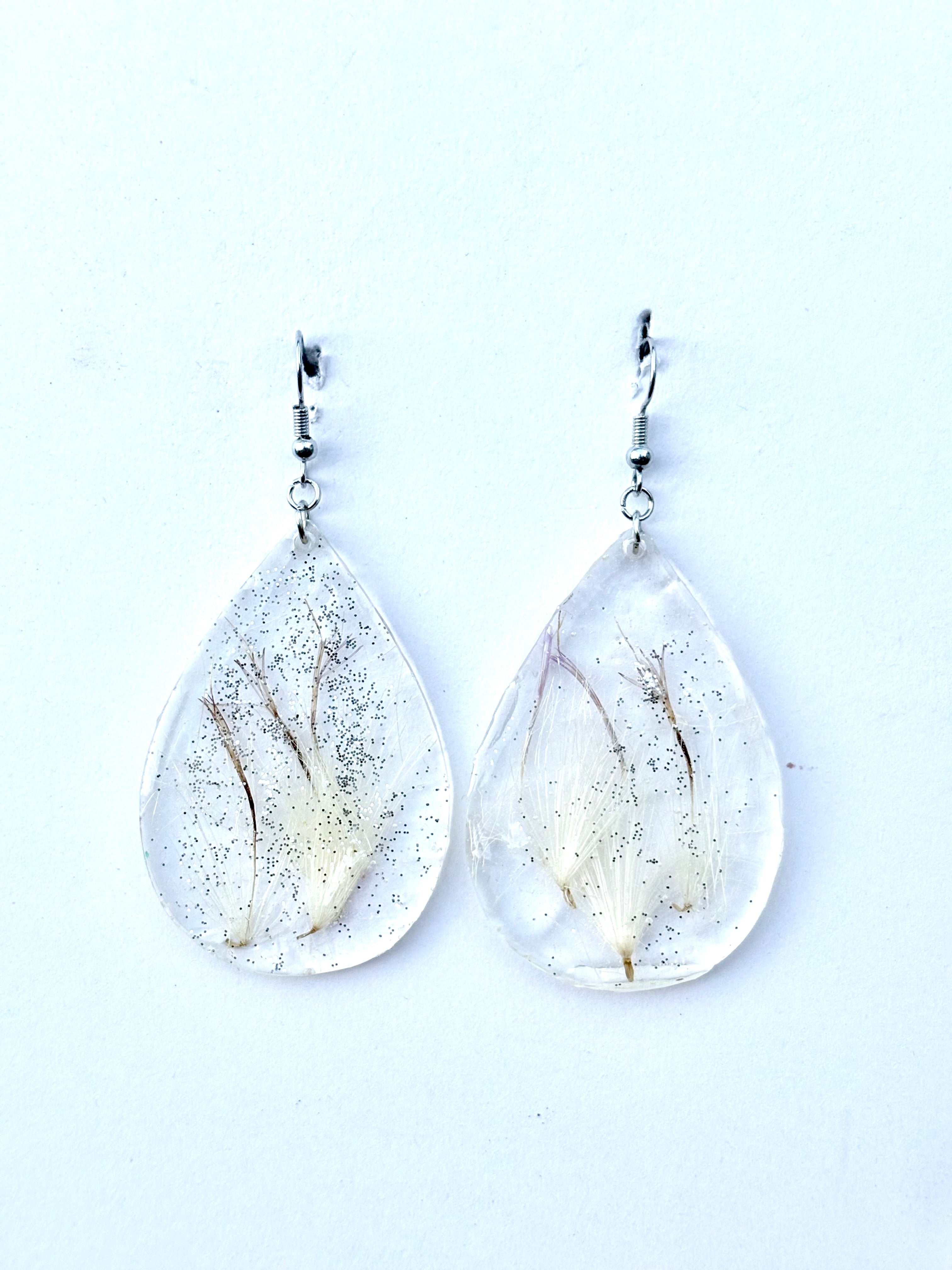 Thistle Floret Earrings | Wild Thistle Dangle Earrings | Botanicals in Resin