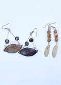 Wood Drop Earrings | Wire Wrapped Bead Earrings