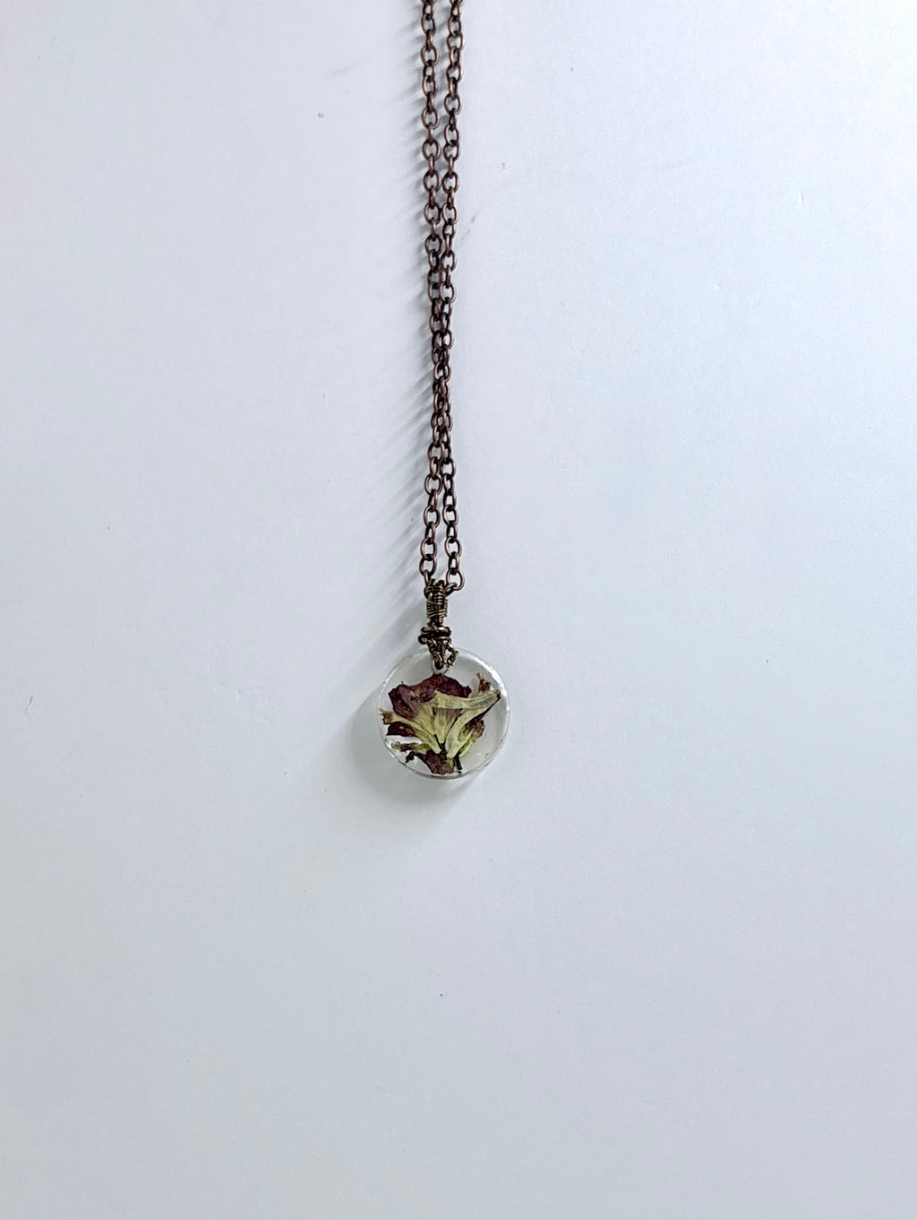 Indian Paintbrush Pendant | Round Resin Necklace | Pressed Flower Jewelry