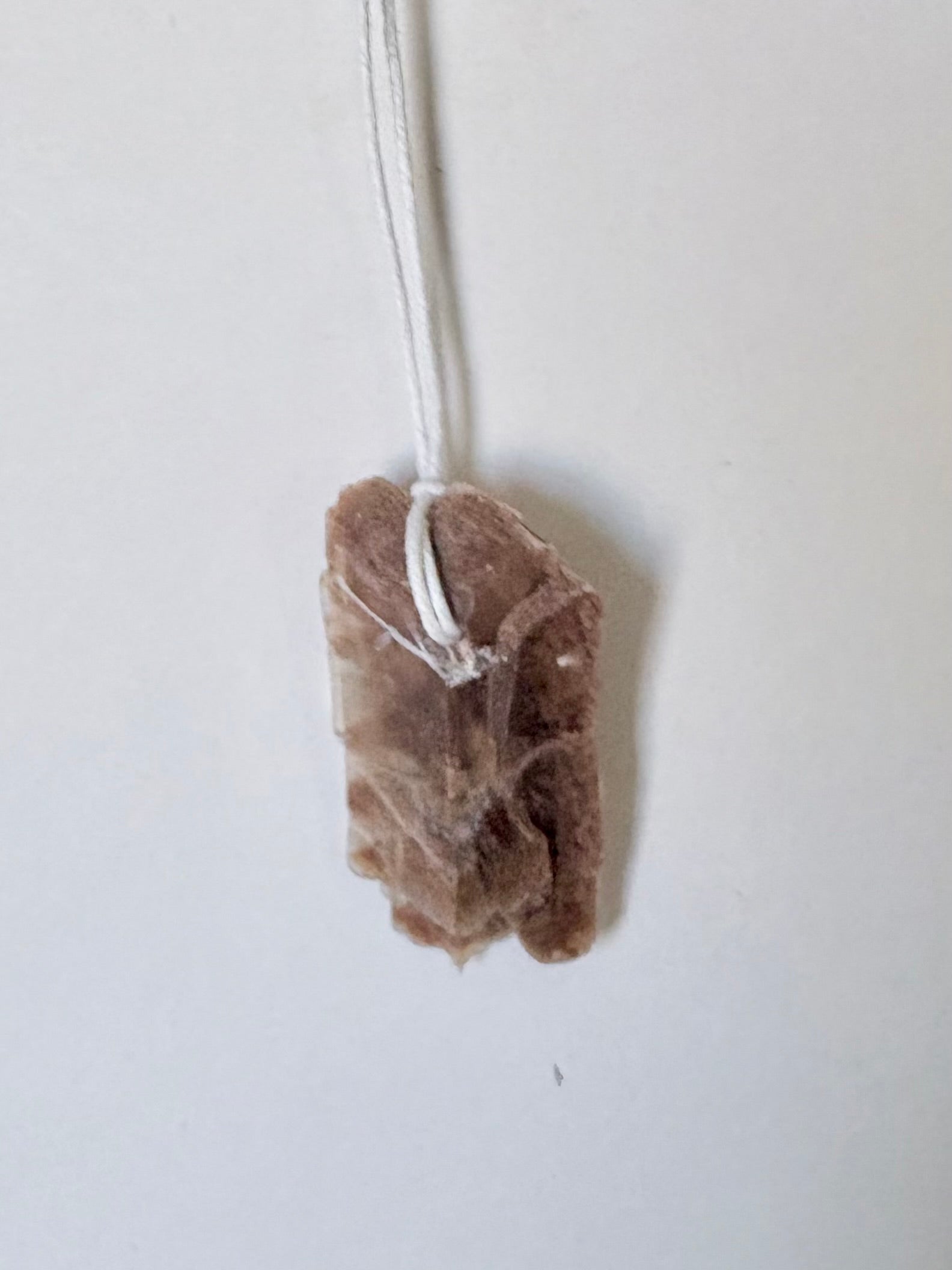 Double Hourglass Selenite | Raw Crystal Necklace | One of a Kind Stone