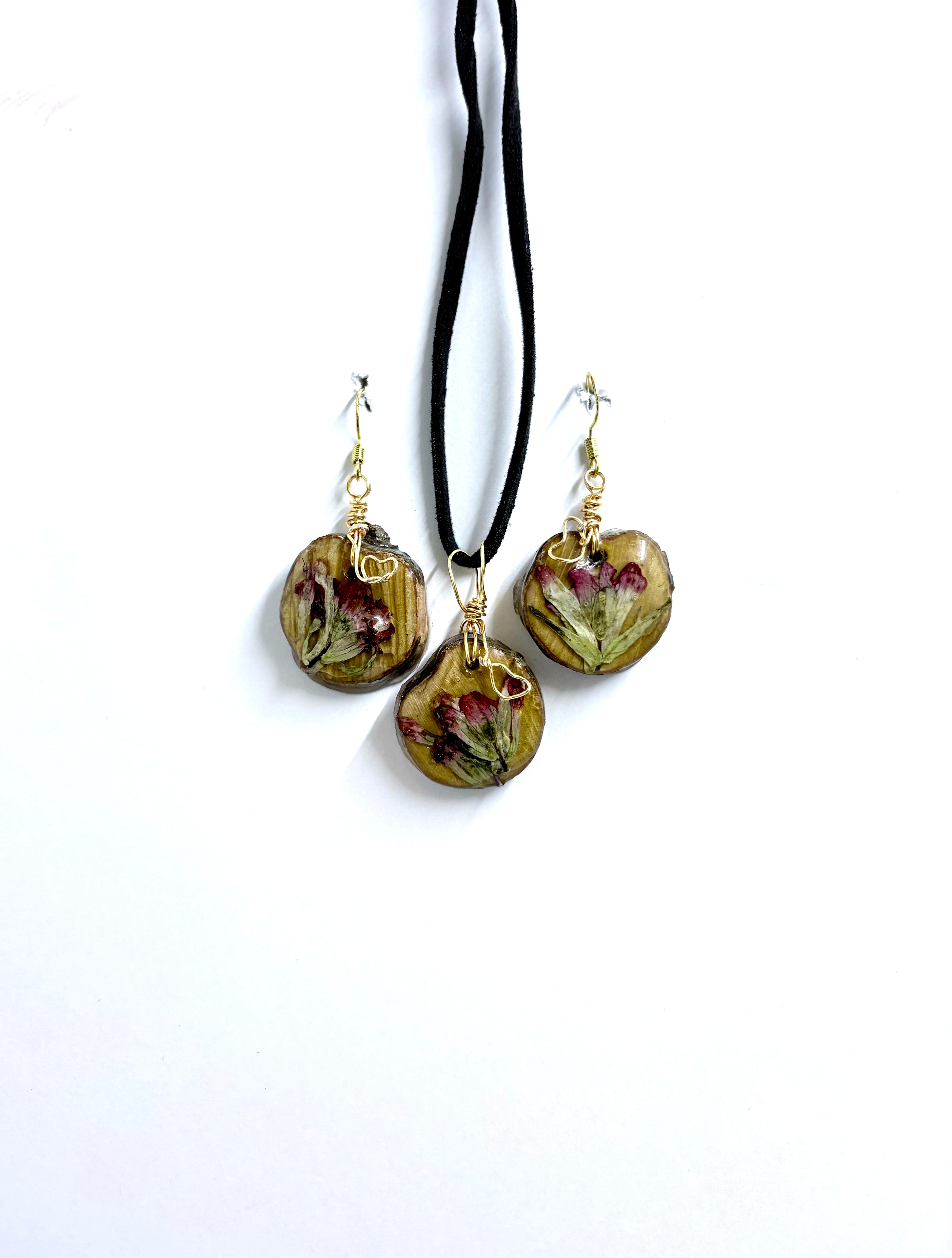 Indian Paintbrush Jewelry Set | Botanical Earrings & Necklace | Nature Inspired Gift