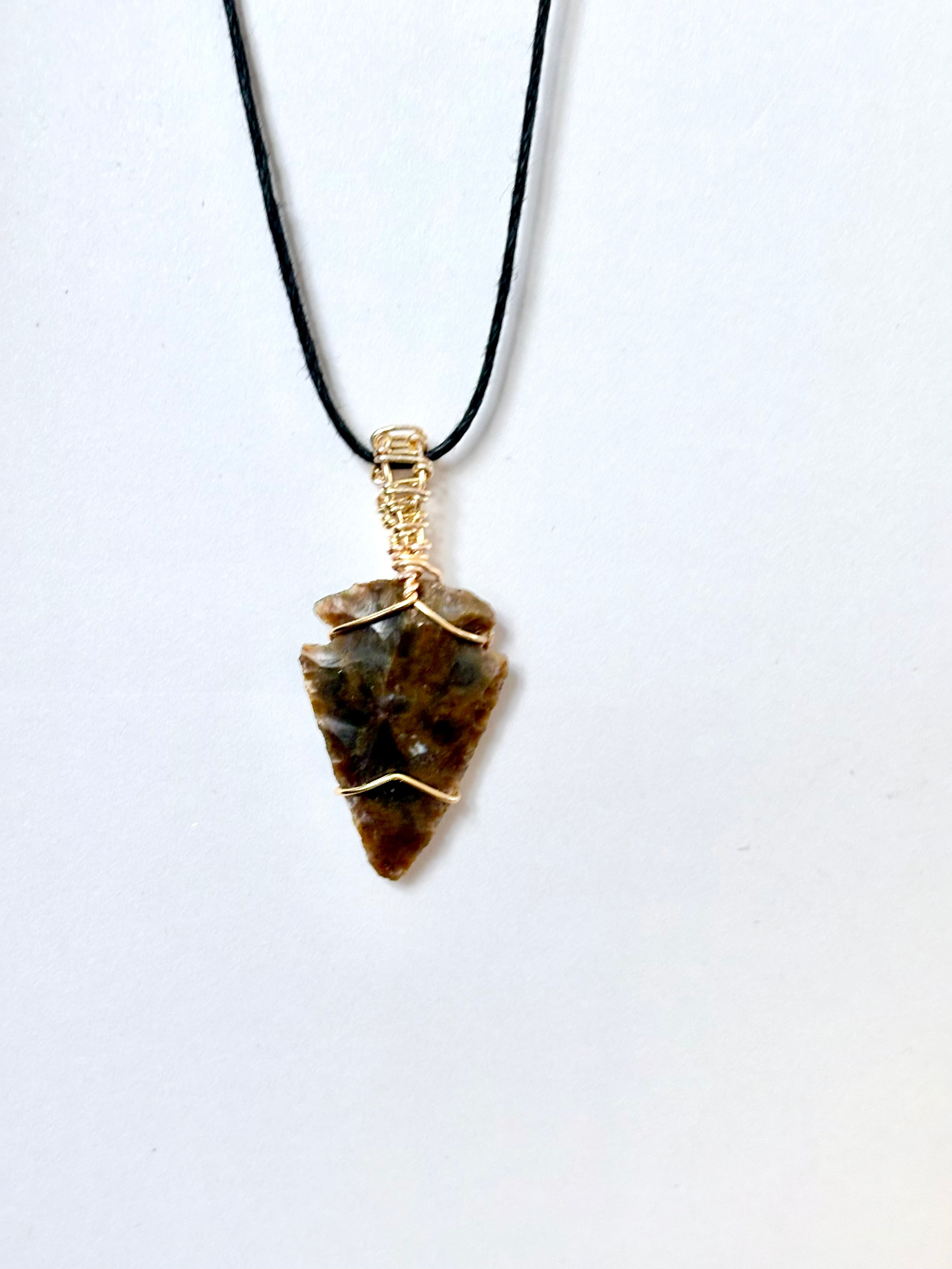 Reversible Arrowhead Necklace | Hand-Wrapped Stone Pendant | Nature Jewelry