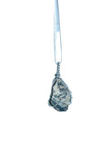Necklace with a stone pendant on a white background