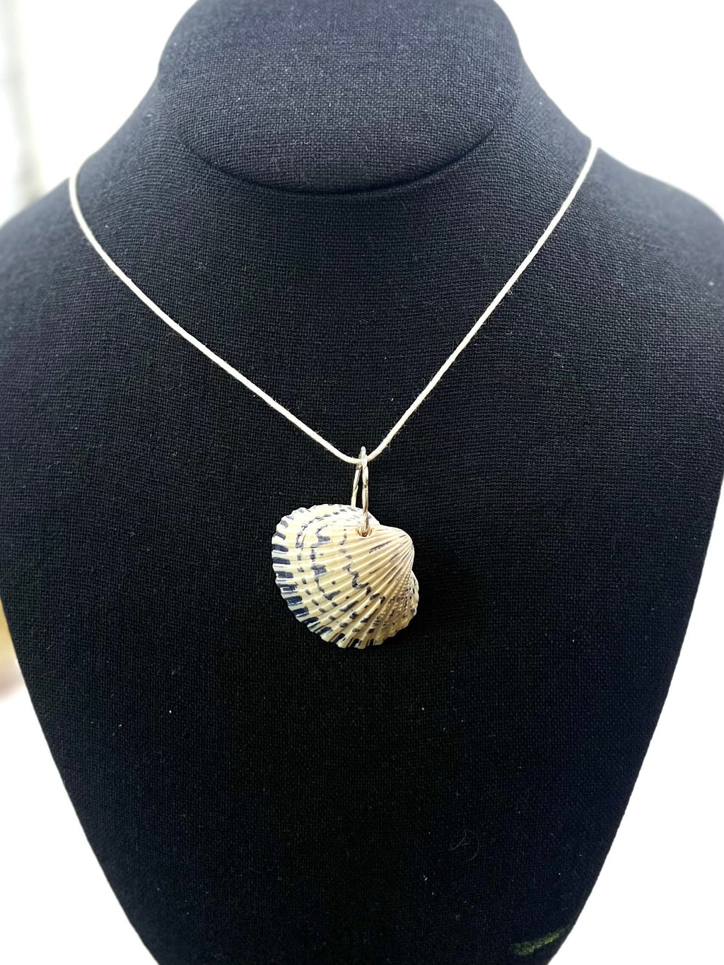 Hand Drawn Shell Pendant Necklace | Indigo Blue Coastal Jewelry