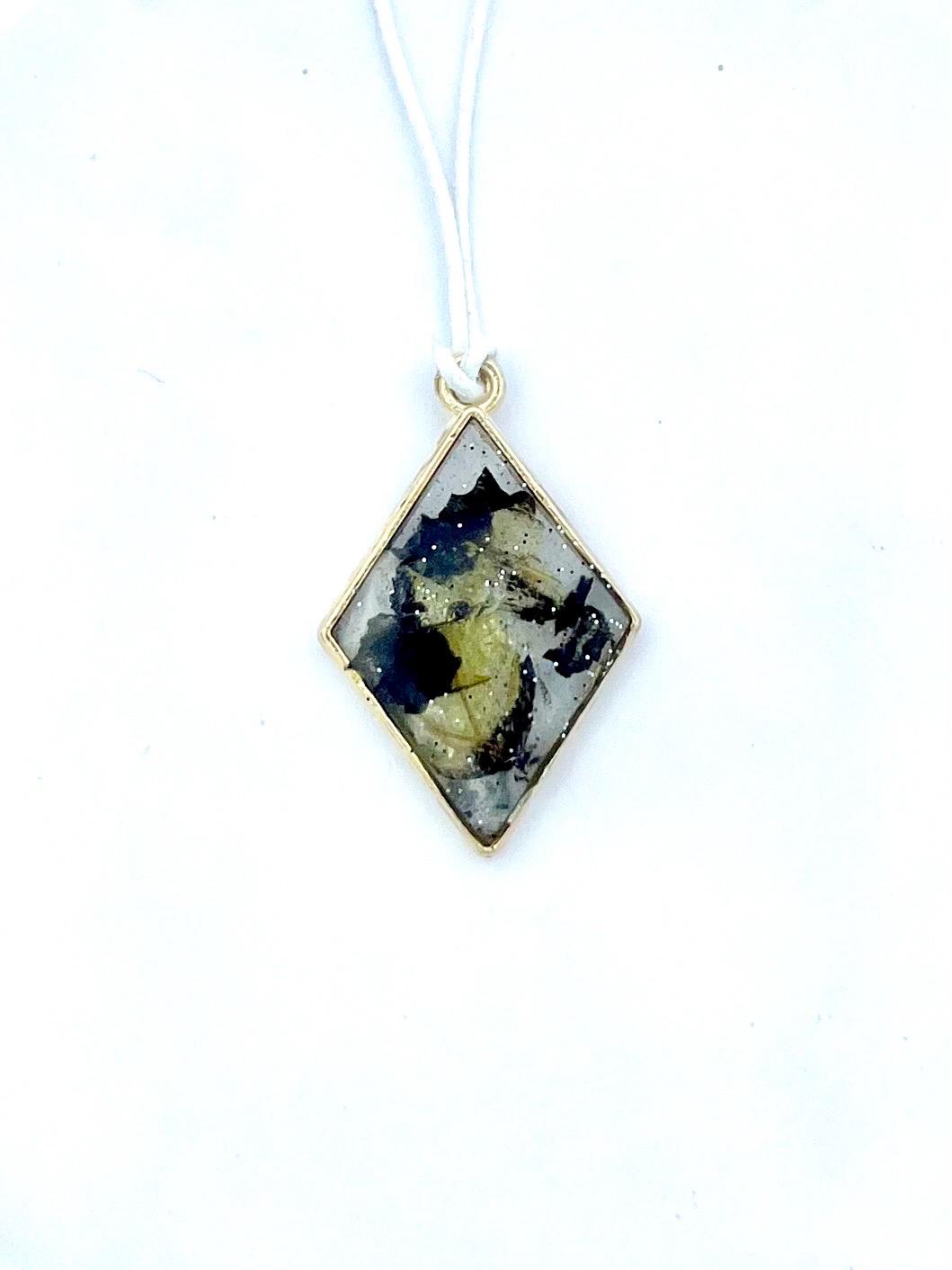 Framed Resin Necklace, Tiger Butterfly Wings in Resin Pendant, Eclectic Nature Based Jewelry for her