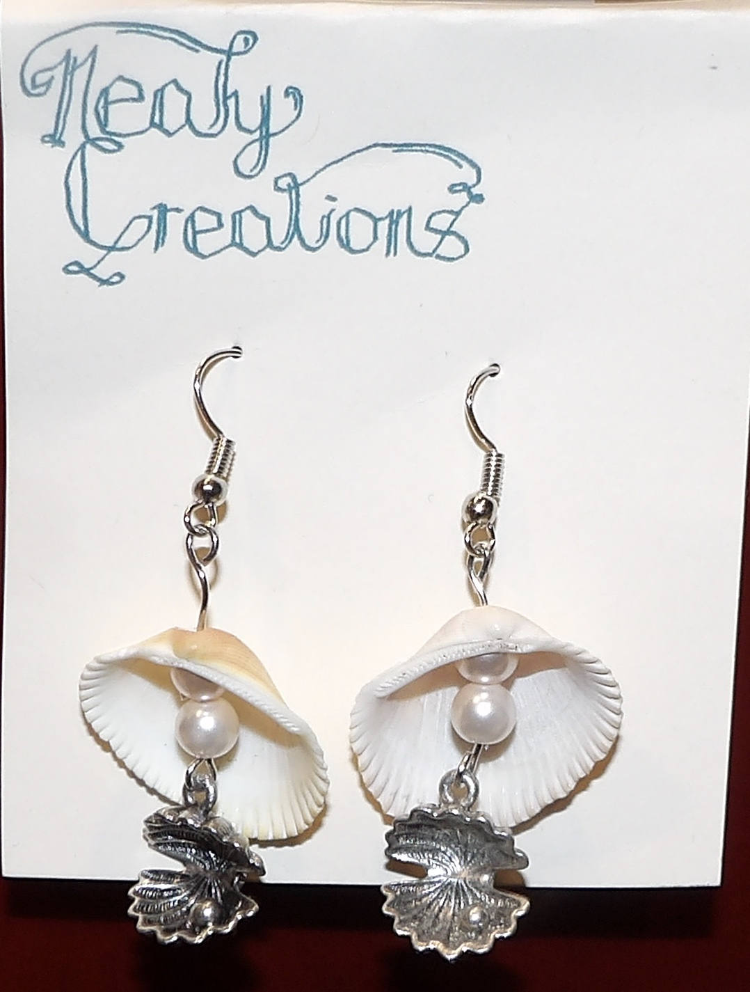 Shell & Pearl Earrings | Clam Shell Drops