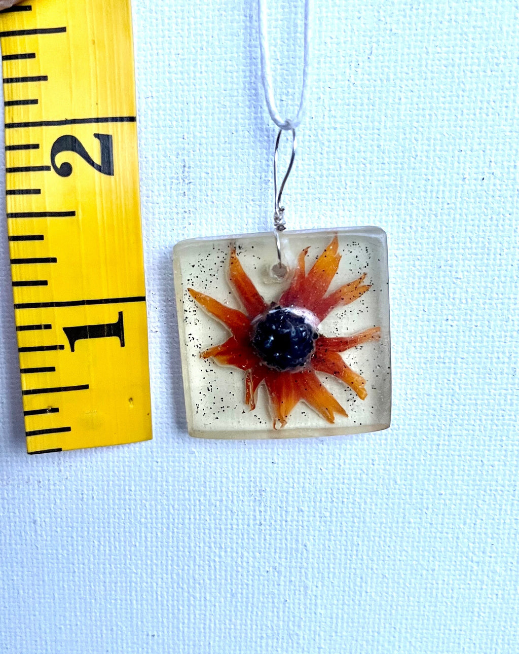 Resin Necklace | Black Eyed Susan Flower Pendant