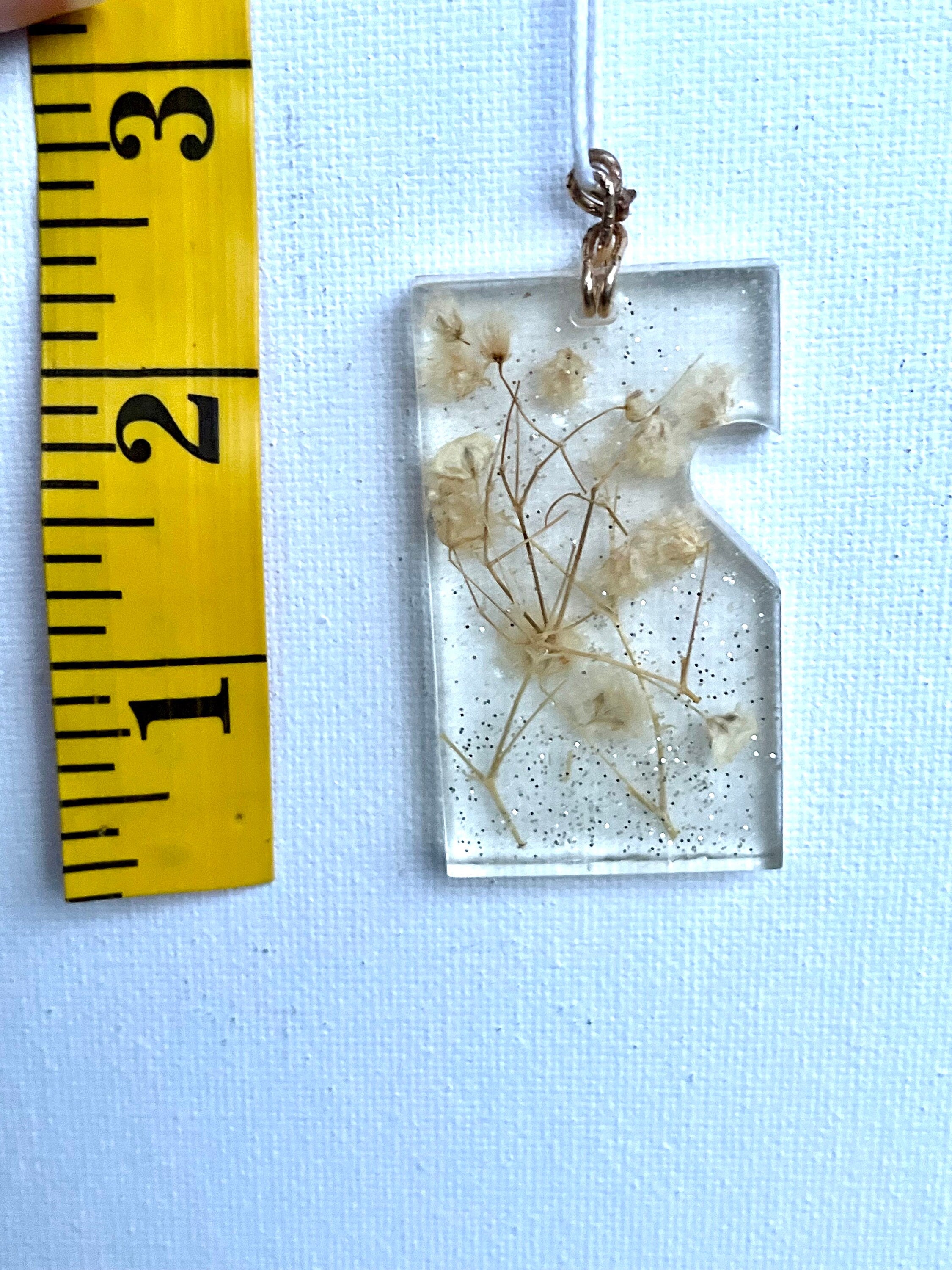 Resin Necklace and Earrings Set |Baby Breath Accessories