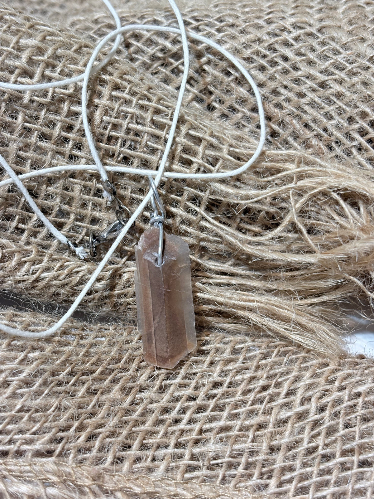 Hourglass Selenite | Wire Wrapped Crystal Necklace | Raw Natural Stone