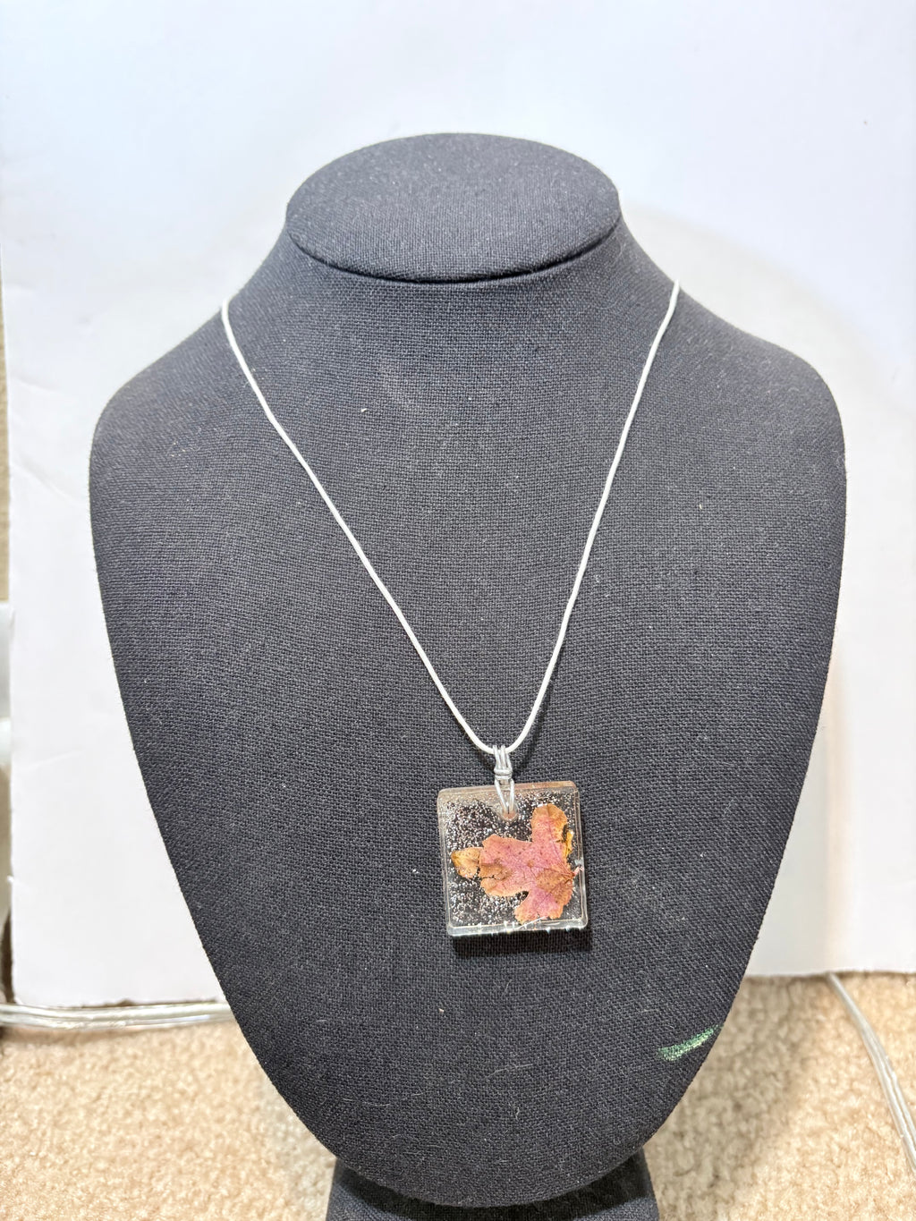 Red Leaf Resin Necklace | Emberfall