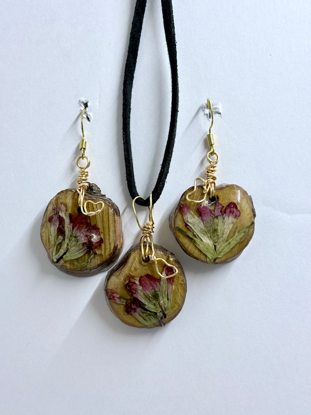 Indian Paintbrush Jewelry Set | Botanical Earrings & Necklace | Nature Inspired Gift