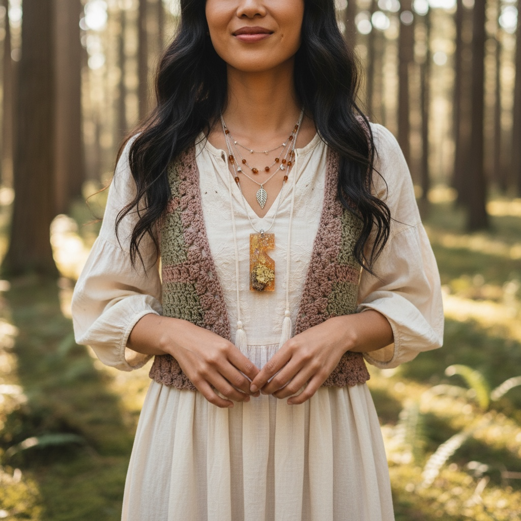 Forest Botanicals in Resin Pendant | Woodland Wonder