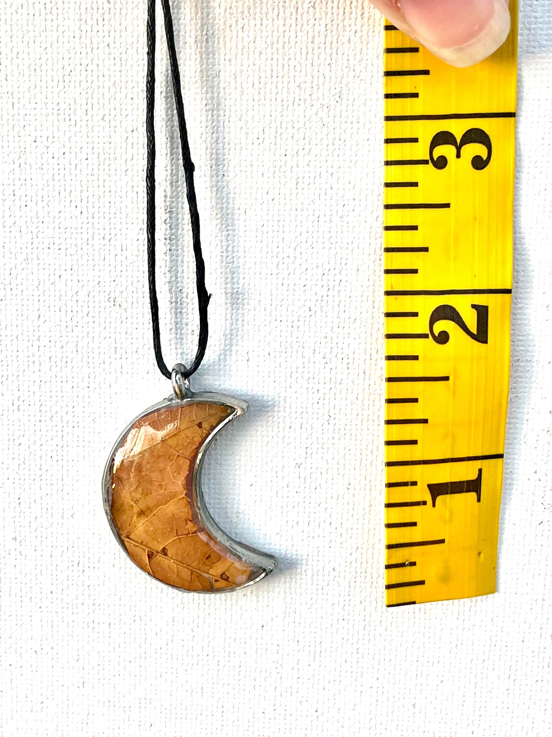 Unique Maple Leaf Moon Pendant, Resin Crescent Necklace, Botanical Fall Inspired Jewelry, Real Maple Leaf Lunar Necklace, Cottagecore Gift
