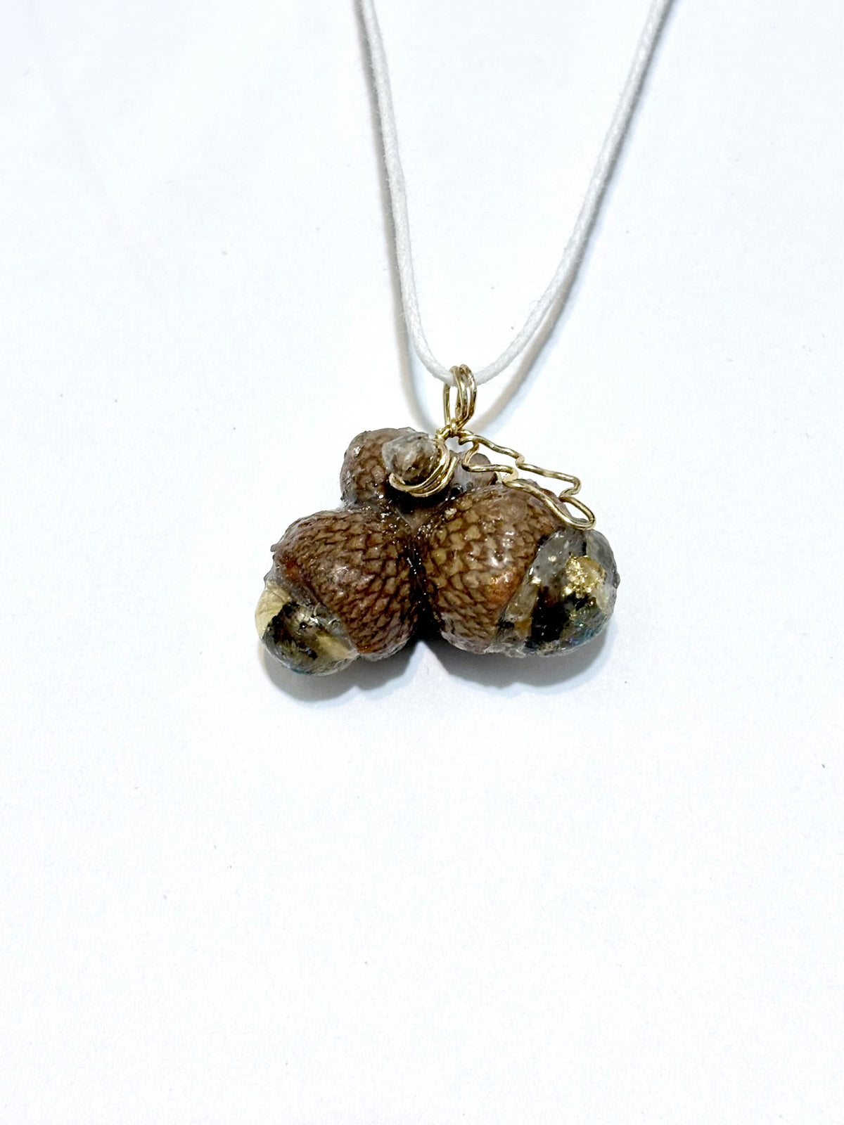 Acorn Trio Necklace | Woodland Acorn in Resin Necklace
