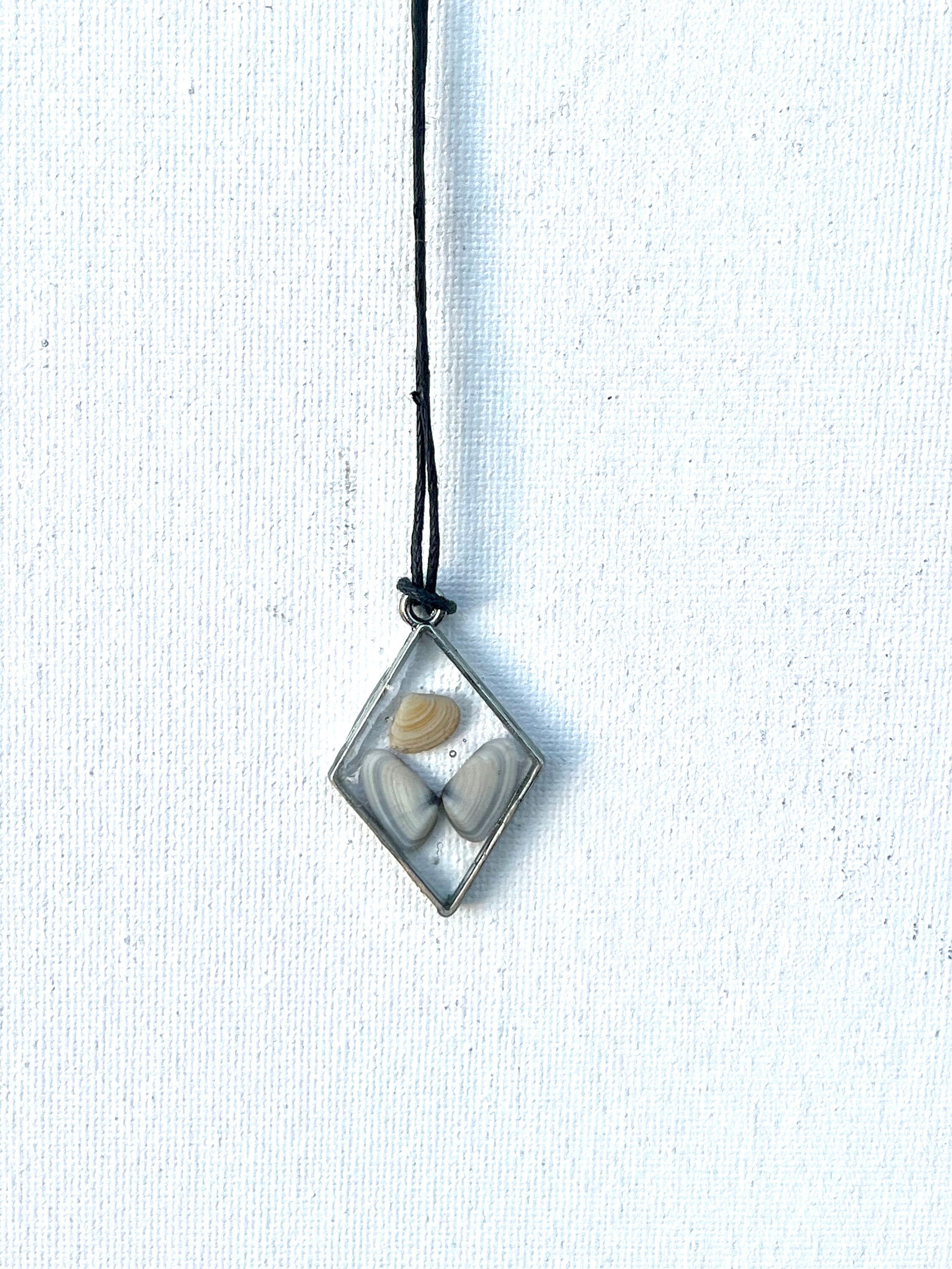 Butterfly Oyster Shells in Resin Pendant, Authentic Seashell Necklace, Mermaid Seashell Jewelry, Whimsical Beach Accessory