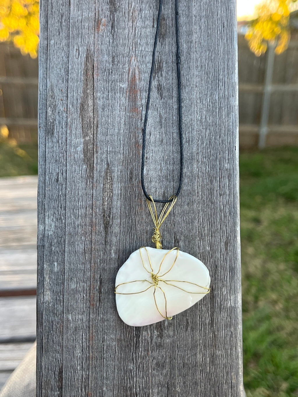 Shell Fragment Necklace, Wire Wrapped Seashell Pendant Necklaces, Genuine Seashell Jewelry, Ocean Inspired Pendants