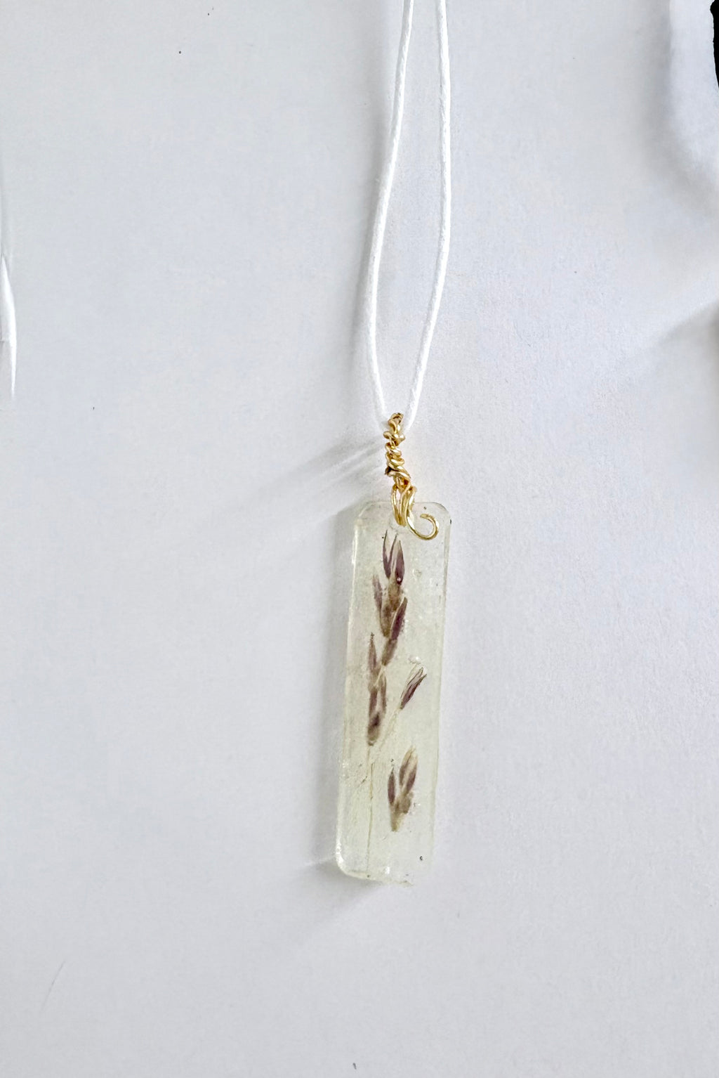 Minimal Botanical Necklace | Soft Cream Resin Pendant | Nature Inspired Jewelry