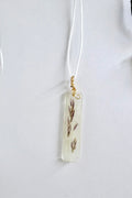 Minimal Botanical Necklace | Soft Cream Resin Pendant | Nature Inspired Jewelry